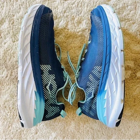 Hoka One One Bondi 5 Wide Medieval Blue Radiance Navy, Aqua, White Size 8.5 D - Picture 7 of 14